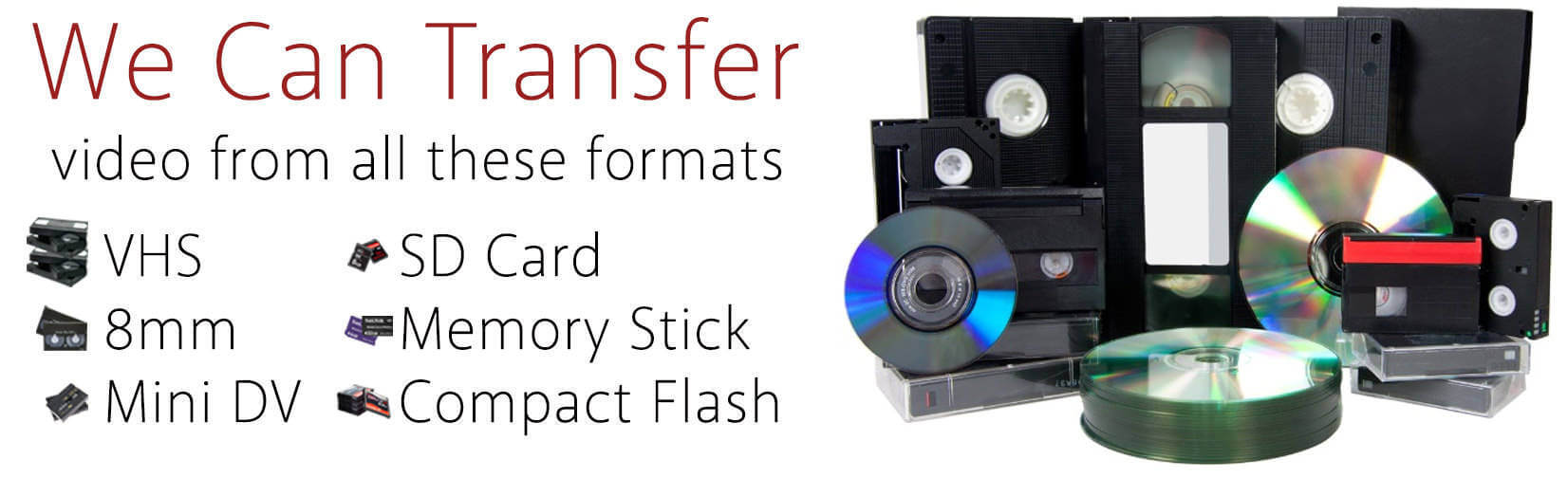 Convert VHS Video Tapes to USB or DVD, Camcorder Tapes, VHS, VCR